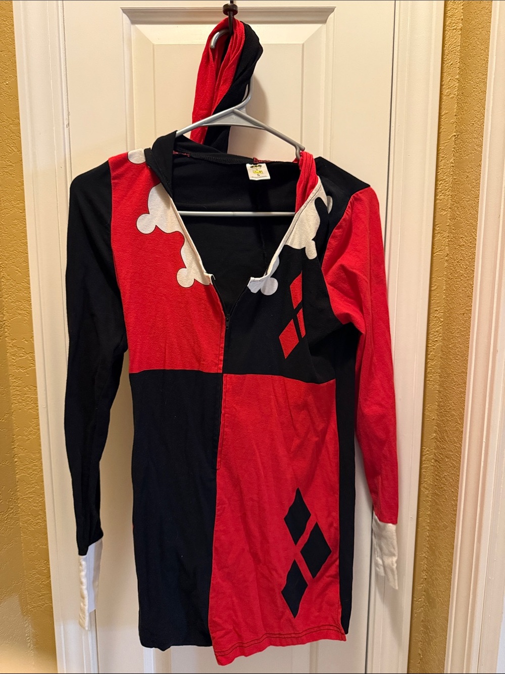 Batman Red & Black Harlequin Hoodie Costume